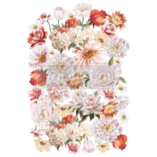 Decor Transfers® – Pretty in Peach – total sheet size 24″x35″, cut into 3 sheets