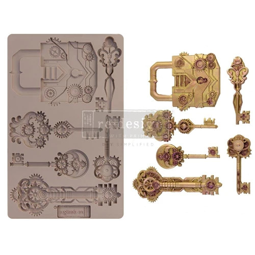 Prima Marketing MECHANICAL LOCK AND KEYS ReDesign Decor Mould 652159