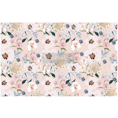 Redesign Decoupage Décor Tissue Paper – Blush Floral – 1 sheet, 19″x30″