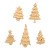 IFLEX WOOD PRODUCTS  Small IFW 0432 5 piece Christmas tree ornament set. Crafting embellishment