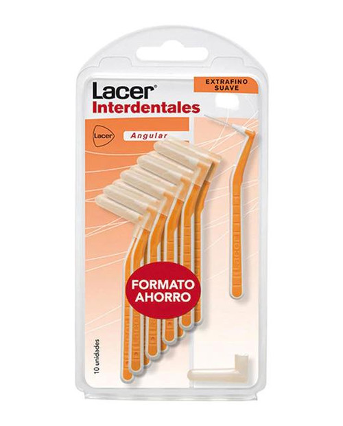 10 cepillos interdentales extrafino suave angular lacer