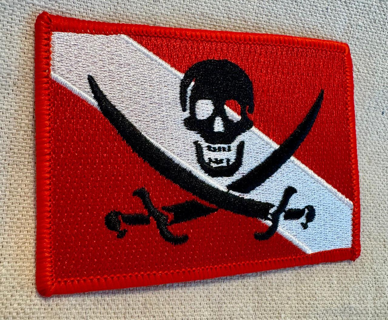 Diver Down Flag Patch Embroidered Iron On Scuba Diving