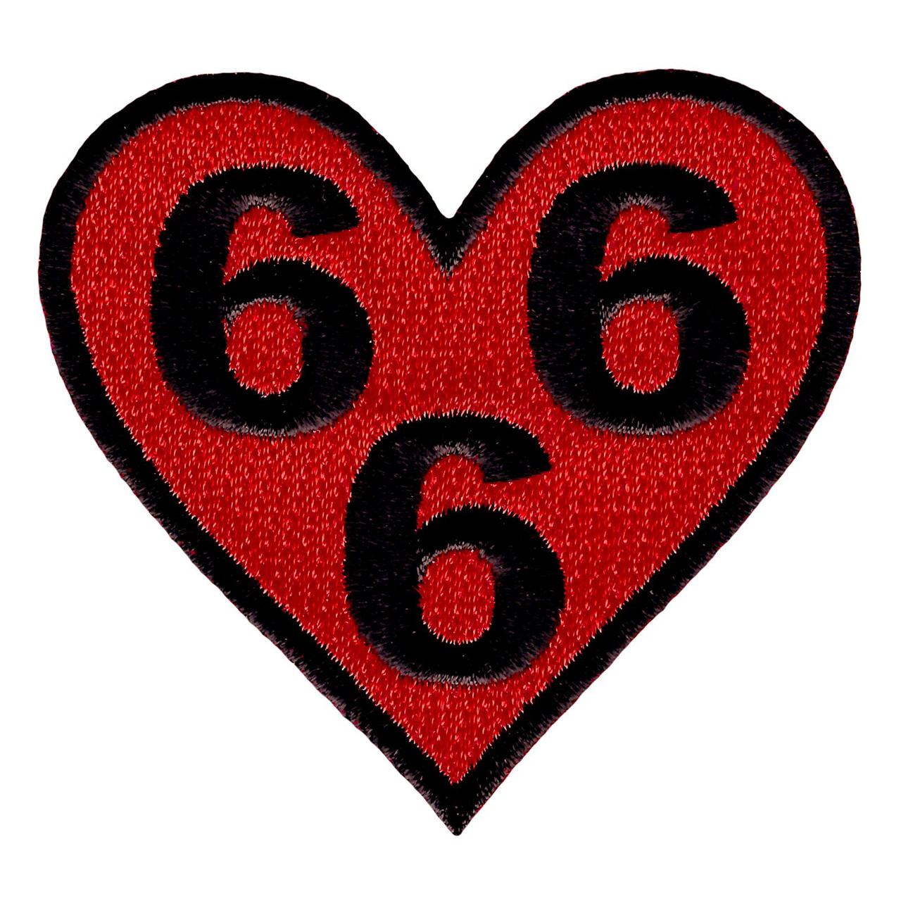 666 Heart Embroidered Patch