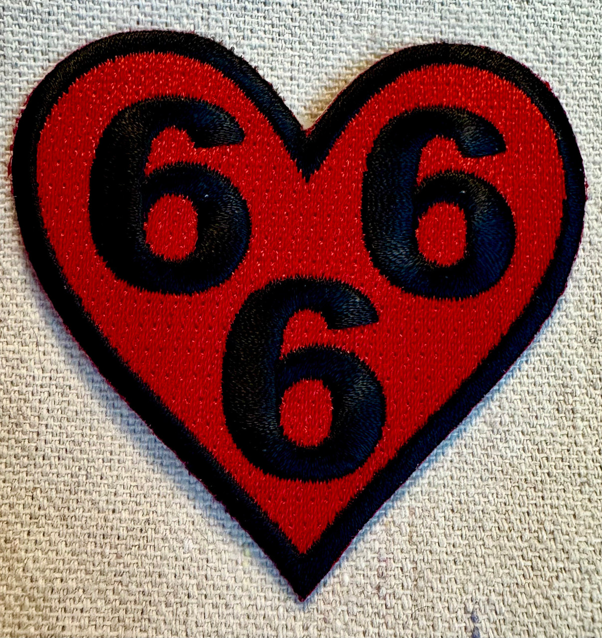 666 Heart Embroidered Patch