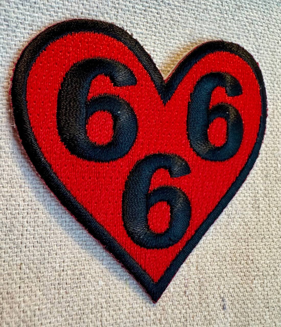 666 Heart Embroidered Patch