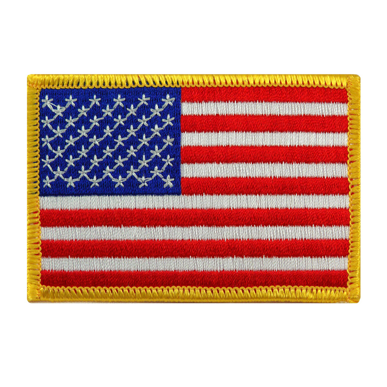 Gold Border American Flag Embroidered Patch