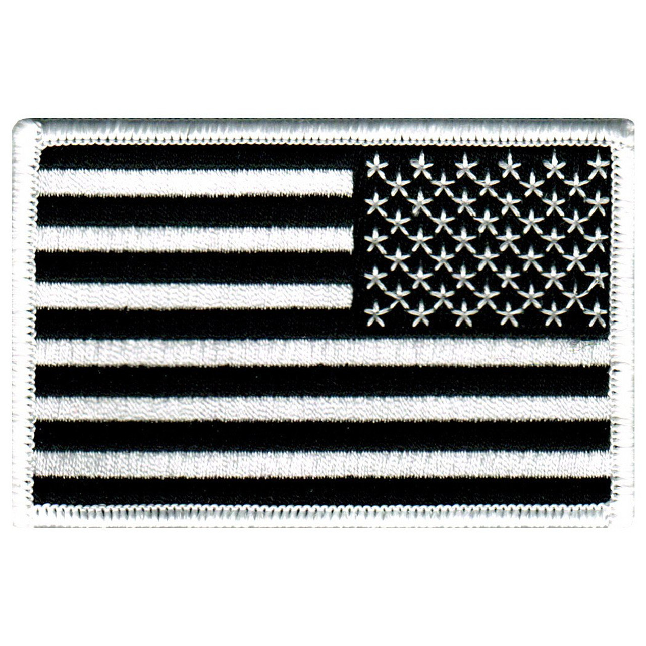 Reversed Black And White American Flag Biker Patch – Quality Biker