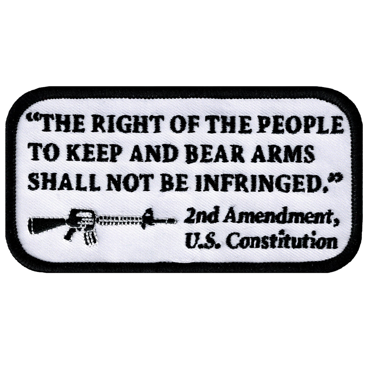 2 Amendment Patch 2nd Amendment White Embroidered Patch