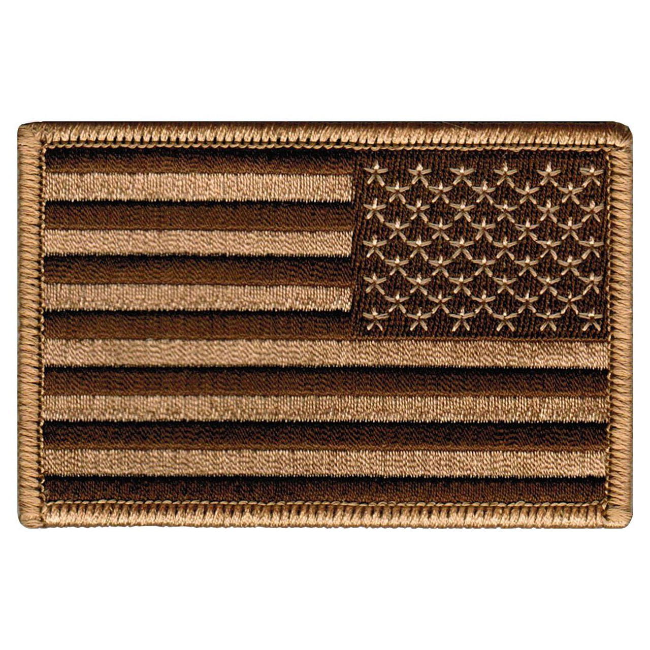 Small Reverse USA Flag Patch - Right Side Tan/Black Embroidered United –  Patch Parlor