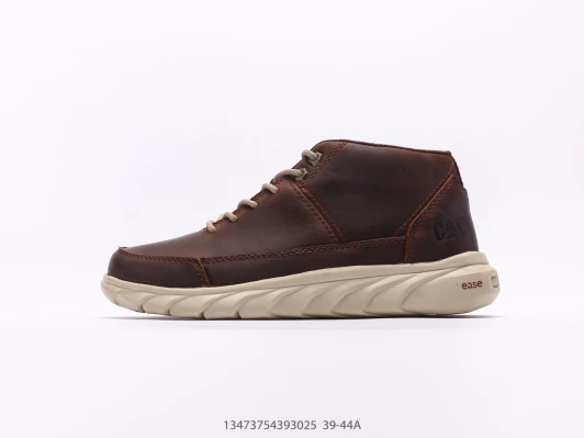 CAT Boots Brown Leather Lace-Up Ankle Boots