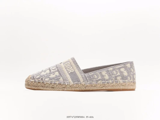 Dior Espadrilles Grey Canvas Monogram Flat Shoes YX5066-376