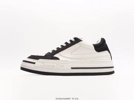 Christian Dior B23 Sneakers White Black Leather Platform