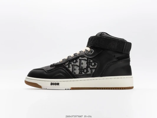 Dior B27 High Top Sneakers Black Canvas Leather DC9533-001