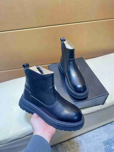 Black Leather Chelsea Boots With Zipper Black Leather Chelsea Boots With Zipper