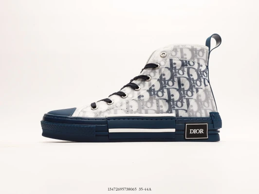 Dior High Top Sneakers White Blue Monogram Transparent FZ3055-003