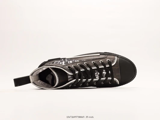 Dior High-Top Sneakers Black White Monogram Lace-Up FZ3055-100