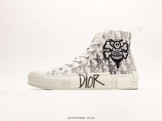 Dior High Top Sneakers Transparent Monogram Skull Detail FZ3055-003