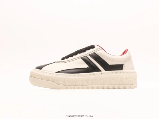 Lanvin Sneakers White Black Leather Platform AT6174-002