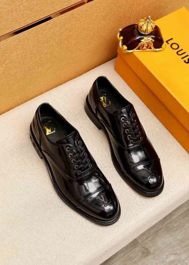 Louis Vuitton Oxford Shoes Black Leather Cap Toe 5