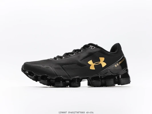 Under Armour Running Shoes Black Gold Mesh Synthetic CI3866-003 Under Armour Running Shoes Black Gold Mesh Synthetic CI3866-003