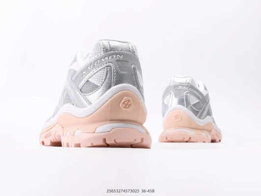 Salomon Trail Running Shoes Silver Pink Mesh