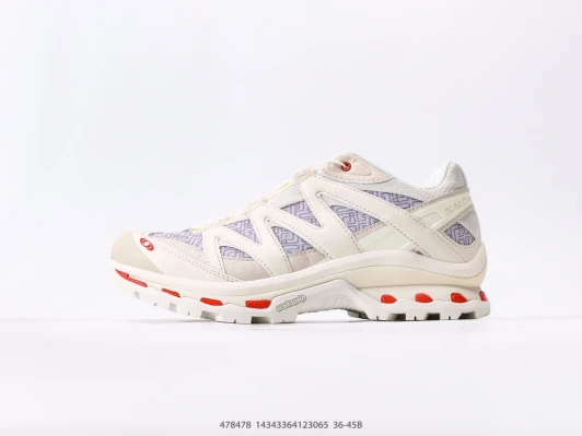Salomon Trail Running Shoes Cream White Purple Contagrip