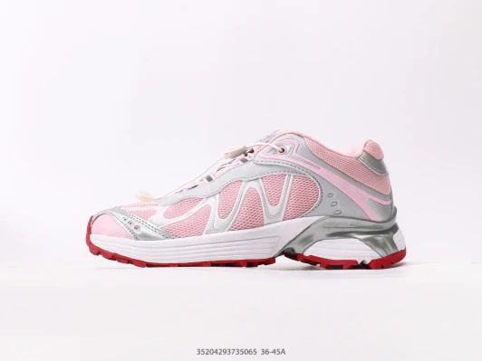 Salomon Athletic Sneakers Pink Silver Mesh Lace-Up