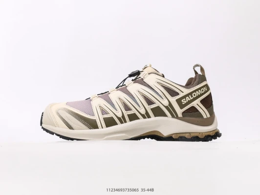 Salomon Trail Running Shoes Beige Synthetic Quicklace