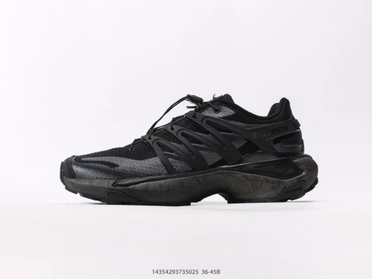 Salomon Trail Running Shoes Black Synthetic Lace-Up
