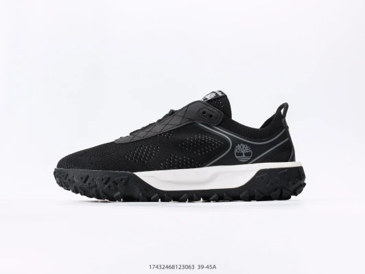 Timberland Men's Black Mesh Sneakers With White Midsole