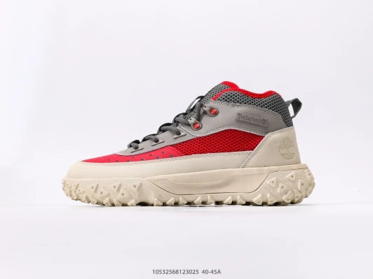Timberland Hiking Boots Beige Red Mesh
