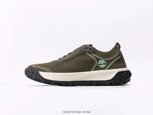 Timberland Trail Shoes Olive Green Knit Rubber DJ0950-101