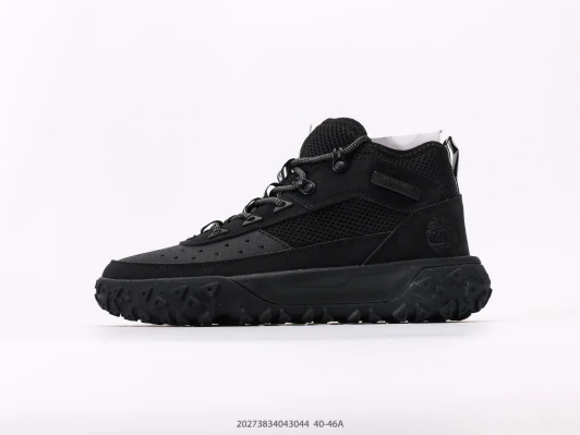Timberland Boots Black Leather Mesh High-Top Lug Sole DJ4375-004