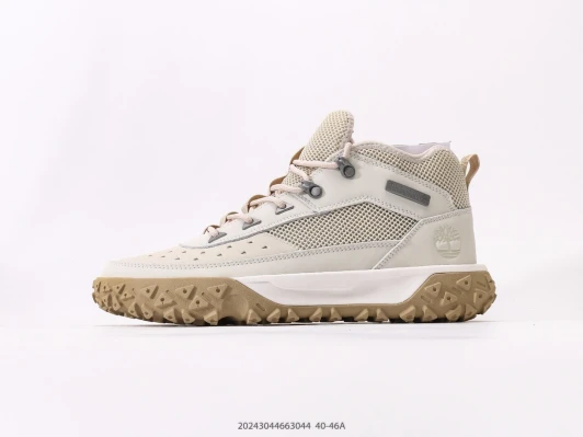 Timberland Mid Top Hiking Boots Beige Leather Mesh AA3830-001