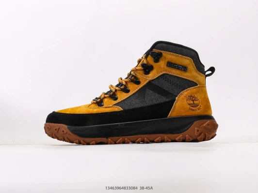 Timberland Hiking Boots Yellow Suede Black Fabric AO3108-006