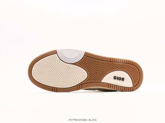 Dior B27 Mid-Top Sneakers Beige Black Leather CS1688-117