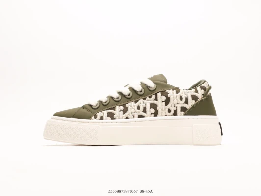 Dior Sneakers Khaki Canvas Jacquard Lace-Up