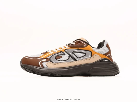 Dior B27 Sneakers Brown Grey White Leather Mesh IB8864-211