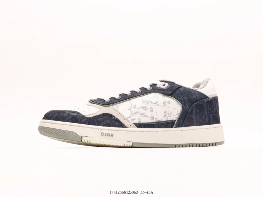 Dior B27 Sneakers Navy Oblique Canvas White Leather FZ3773-100