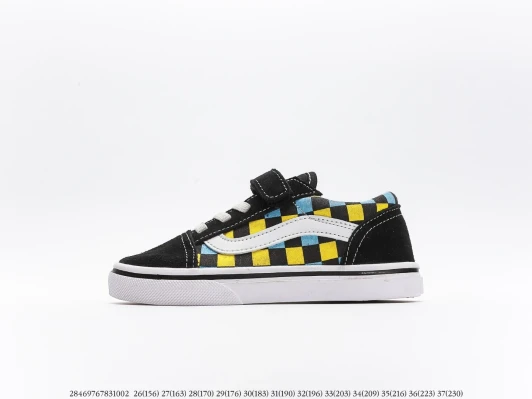 Vans Sneakers Black Checkerboard Suede Hook-and-Loop XX3168-1472