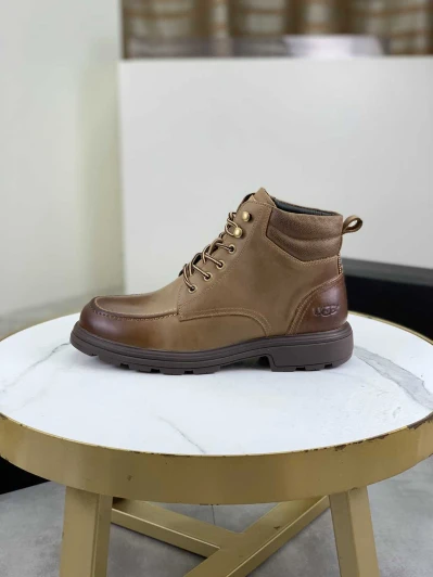 Ugg Boots Brown Leather Lace-Up Ankle Boots 3