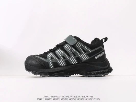Salomon Trail Running Shoes Black Grey Hook-and-Loop CJ9977-1033