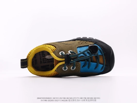 KEEN Kids Toddler Hiking Shoes Khaki Blue Yellow
