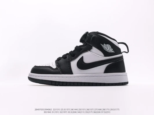 Jordan 1 Mid Sneakers Black White Leather High Top