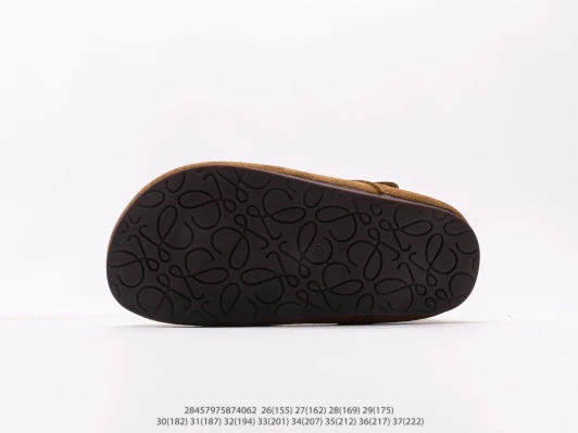 Loewe Suede Clogs Brown Shearling Buckle Slip-On