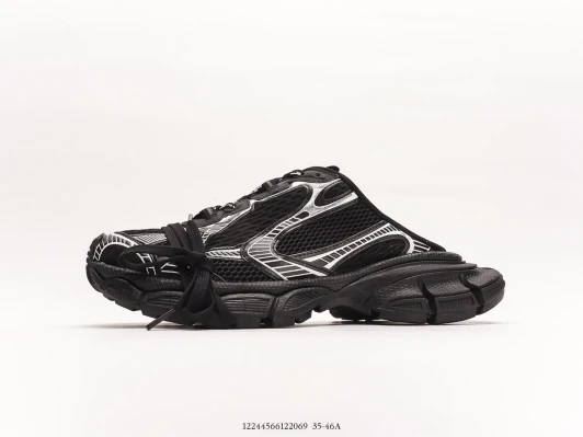 Balenciaga Track Sneakers Black Silver Mesh