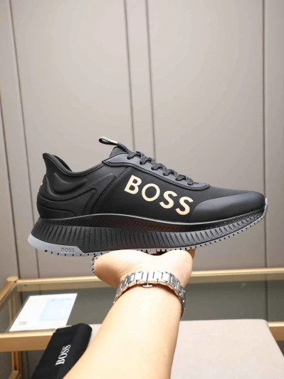 Hugo Boss Boss Black Casual Sneakers With Gold Logo