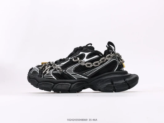 Balenciaga Runner Sneakers Black Metal Chain Chunky Sole