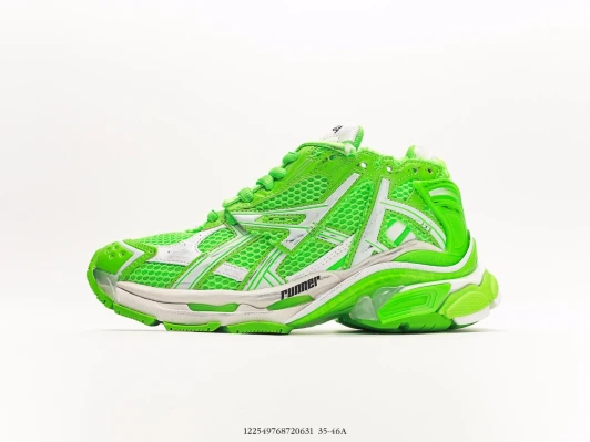 Balenciaga Runner Sneakers Neon Green Mesh White
