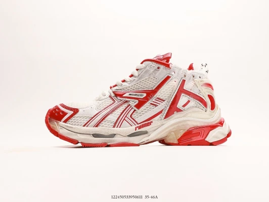 Balenciaga Runner Sneakers White Red